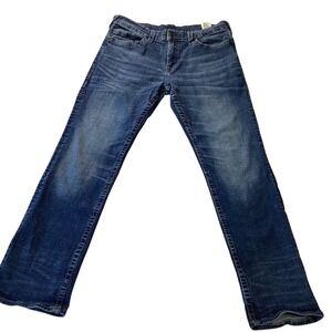 True Religion Ricky Relaxed Straight Jeans Men's Size 36 Blue Denim